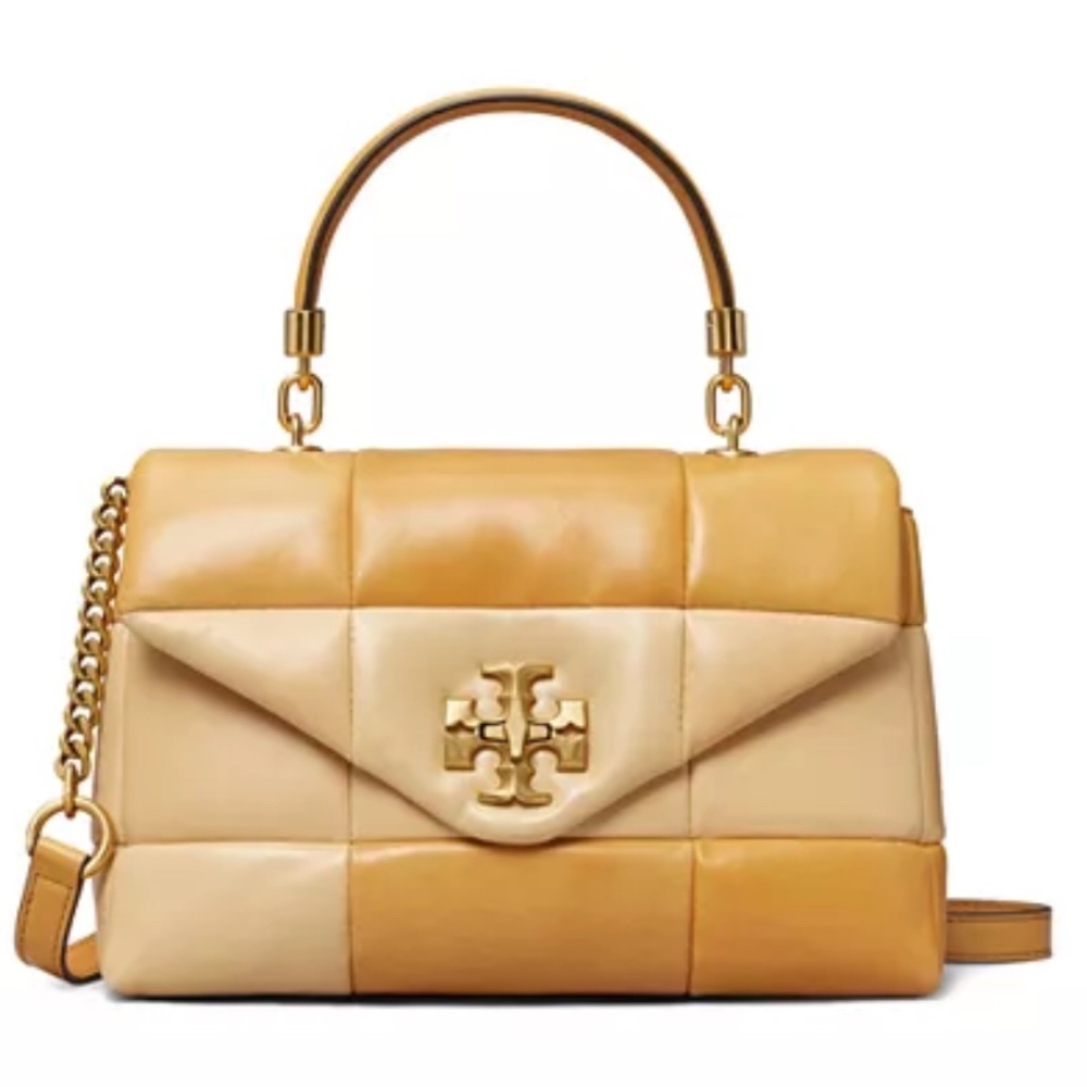 Tory Burch Kira Butter Yellow Patchwork Satchel